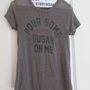 Lucky Brand Def Leppard T-shirt Womens XS Gray Pour Some Sugar On Me Band Tee